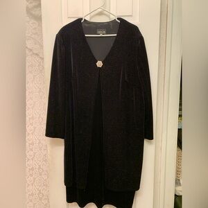 Onyx Nite Black Velvet Evening Jacket with Jewel Clasp